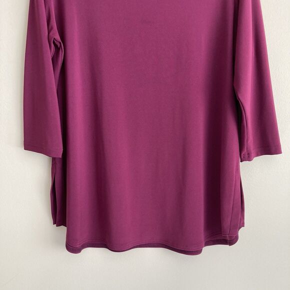 Sympli Womens Tunic Top Size 12 Purple 3/4 Sleeve Round Neck Pullover Basic - Picture 3 of 9